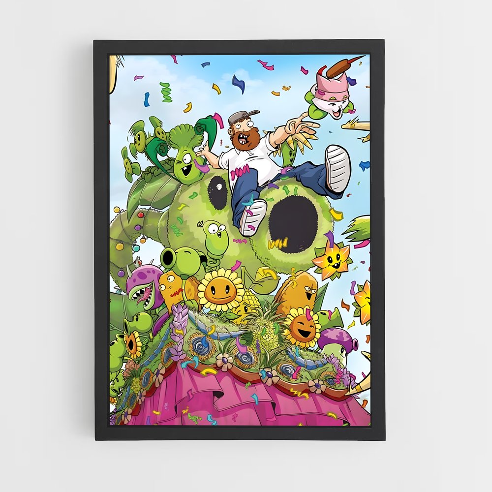 Poster Zombie vs Fleurs – affiche Plants vs zombies (vue 2)